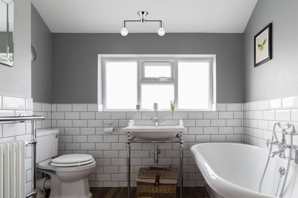 Zac 2-Light Chrome Flush Mount