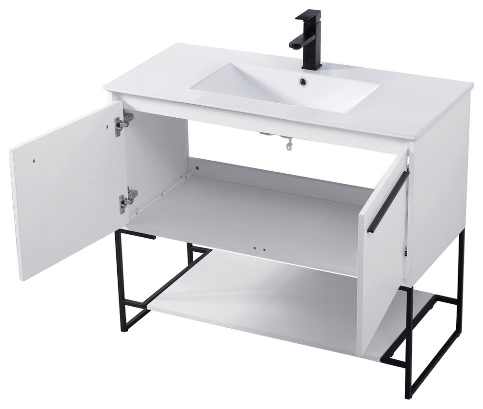40" Single Bathroom Vanity, White