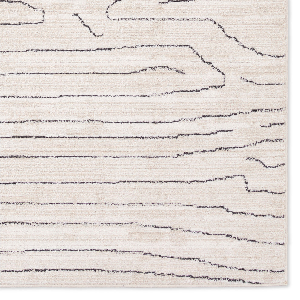 Label J Newlyn EVA01 Abstract Ivory Area Rug, 5'x8'