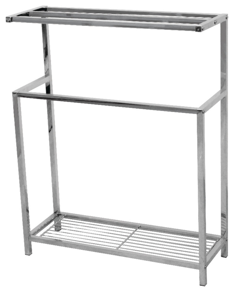 Kingston Brass Freestanding Iron Towel Rack, Polished Chrome