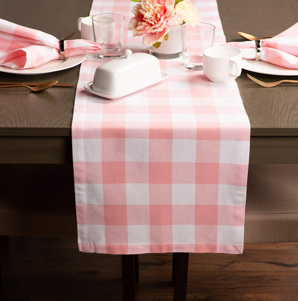 Pink Buffalo Check Table Runner 14"x72"