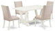 5-Piece Set, 4 Chairs and Table, Linen White