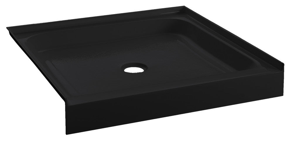 Voltaire 36"x36" Acrylic Black, Single-Threshold, Center Drain, Shower Base