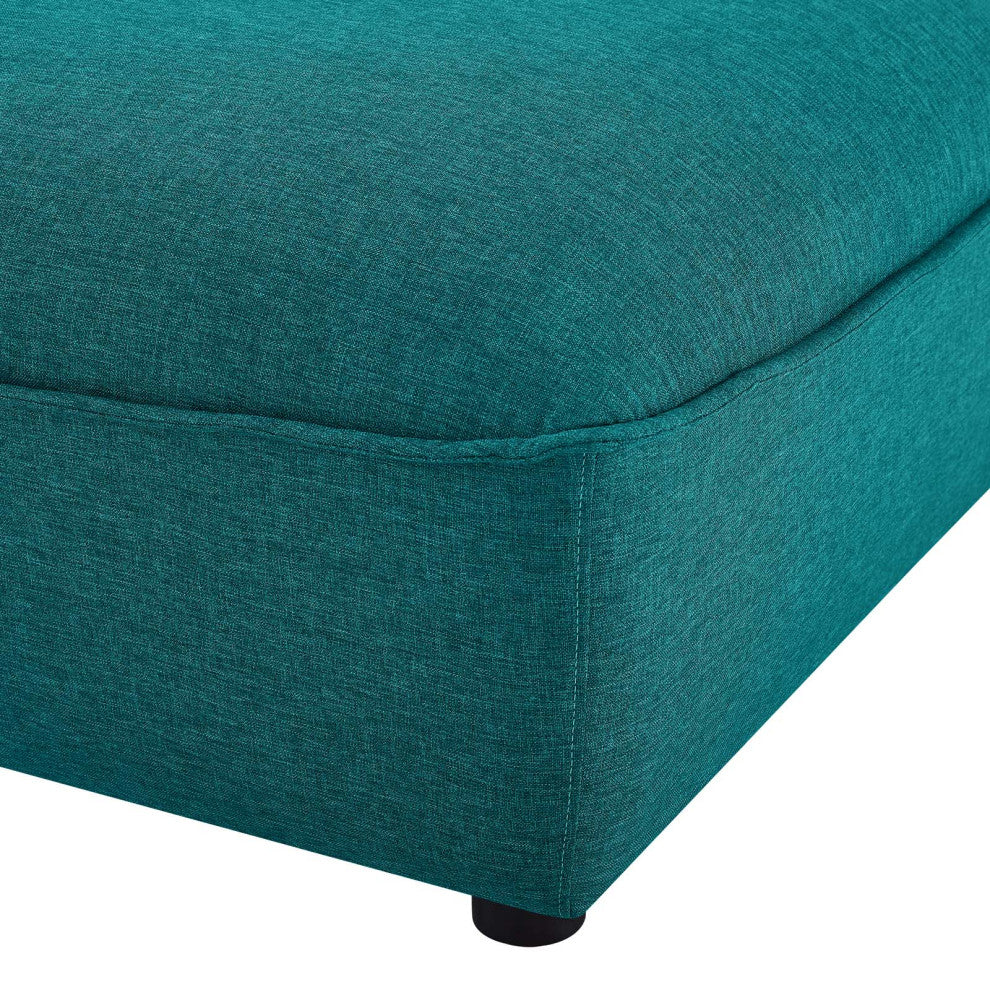 Accent Chair Ottoman, Fabric, Teal Blue, Modern, Living Lounge Hotel Hospitality