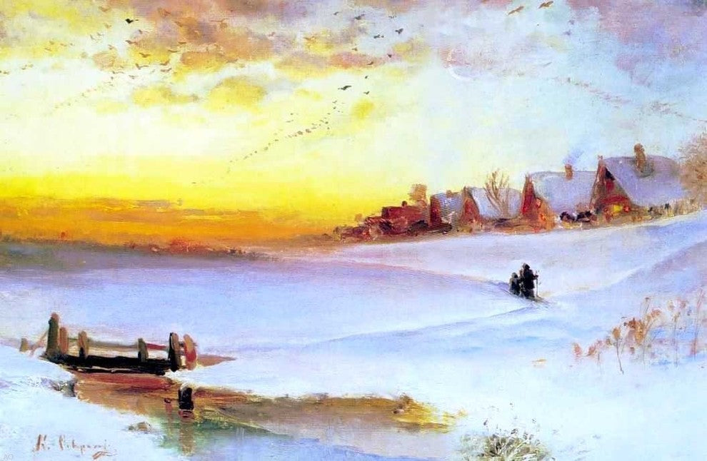 Alexei Kondratevich Savrasov Winter Landscape, 18"x27" Wall Decal