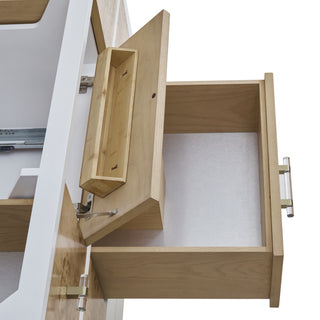 Olena 48" Single Vanity, Light Mappa Burl, Polished White