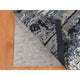 Gray, THE WOOD GRAIN Design, Silk With Wool, Hand Knotted Rug, 9'x12'1"