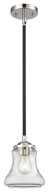 Bellmont 1-Light Mini Pendant, Black Polished Nickel, Clear