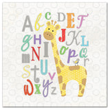 Alphabet Giraffe 24x24 Canvas Wall Art