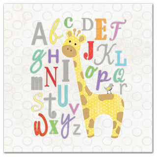 Alphabet Giraffe 24x24 Canvas Wall Art