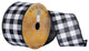 Vickerman Q201308 2.5"X10 Yard Black And White Checker Plaid Christmas Ribbon