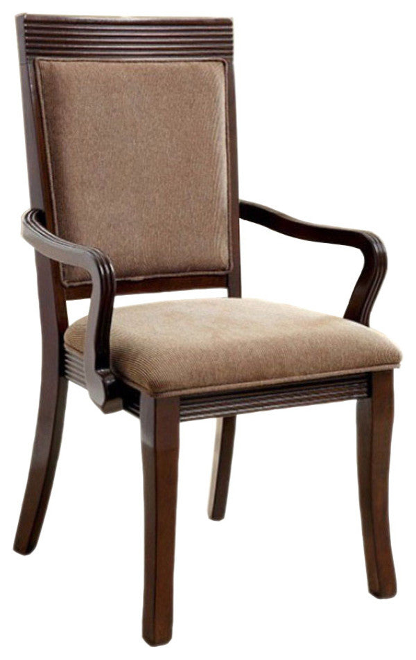 Benzara BM131311 Woodmont Contemporary Arm Chairs, Walnut, Set of 2