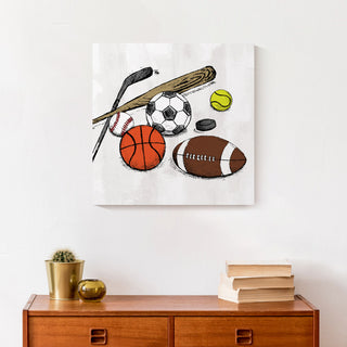 Sports Balls 16x16 Canvas Wall Art
