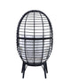 ACME Penelope Patio Lounge Chair in Light Gray Fabric & Black Finish