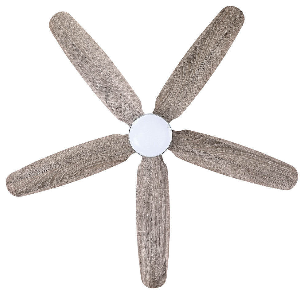 52" Indoor LED Ceiling Fan with Remote Control, Reversible Motor
