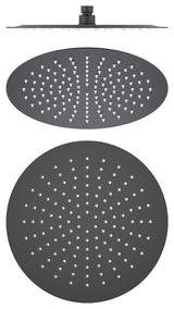 Circular 12" Metal Ultra Thin Profile Rain Shower Head 1.75 GPM, Matte Black