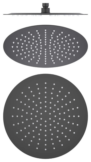 Circular 12" Metal Ultra Thin Profile Rain Shower Head 1.75 GPM, Matte Black