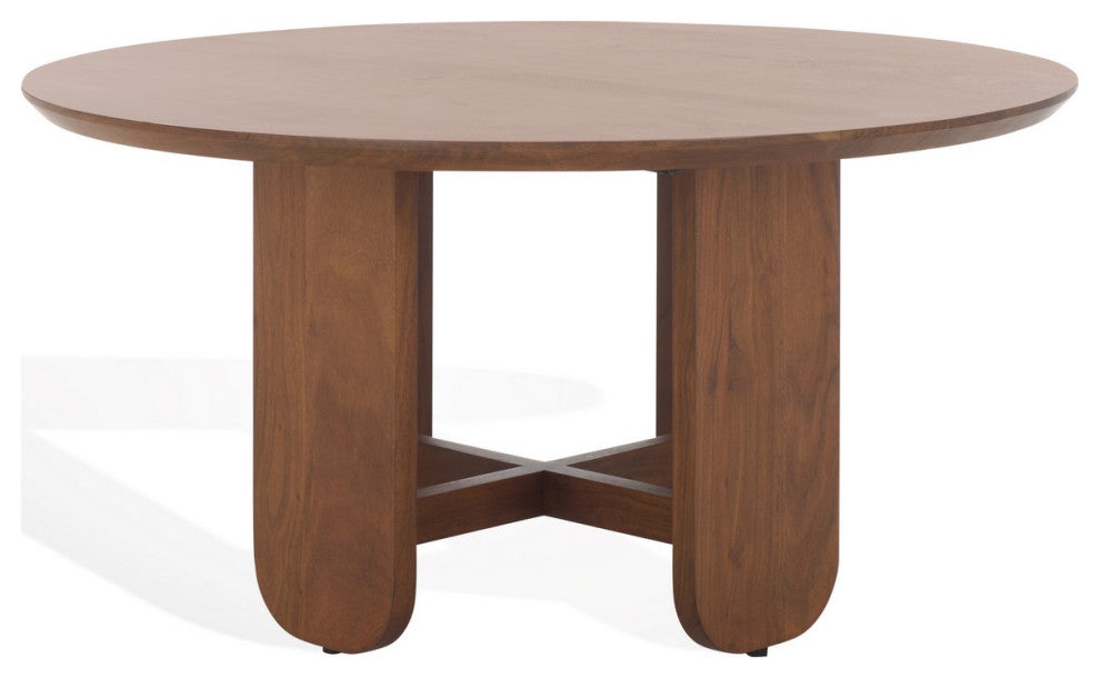 Safavieh Couture Raybelina Round Coffee Table, Walnut