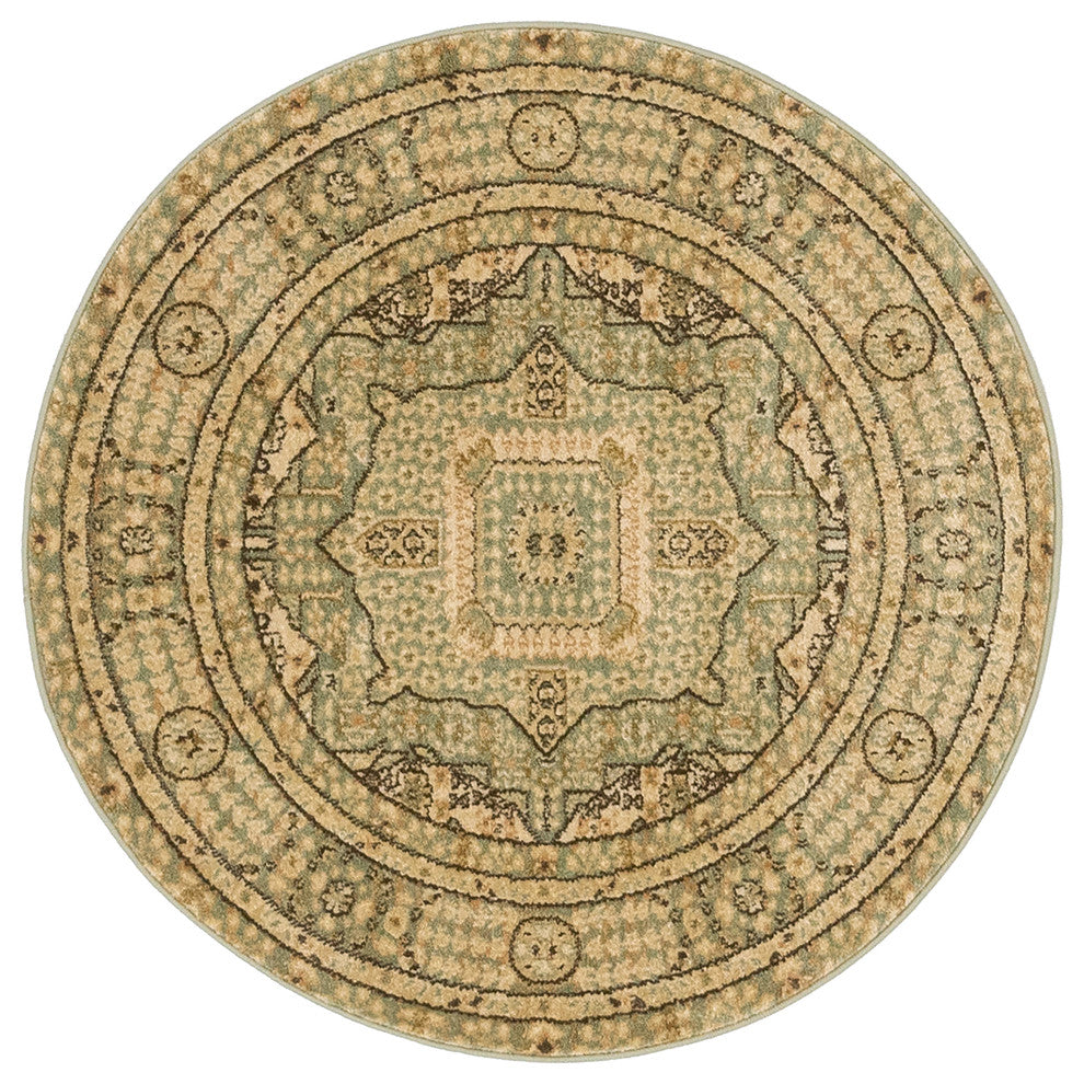 Unique Loom Light Green Jackson Palace 3' 3 x 3' 3 Round Rug