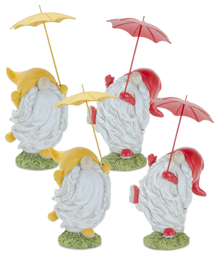 Gnome With Umbrella, 4-Piece Set