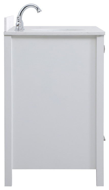 Iris 42" Single Bathroom Vanity, White With Backsplash