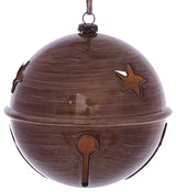 4.75" Brown Wood Grain Bell Orn 4/Bag