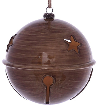 4.75" Brown Wood Grain Bell Orn 4/Bag