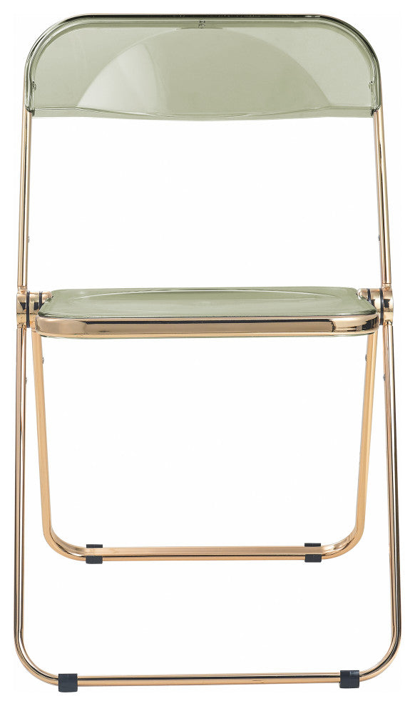 Lawrence Acrylic Folding Chair With Gold Frame, Amber