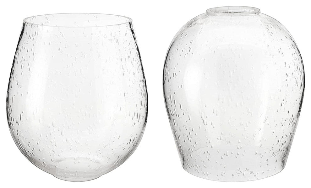 23612-02 Replacement Clear Seeded Barrel Glass Shade.2 Pack.