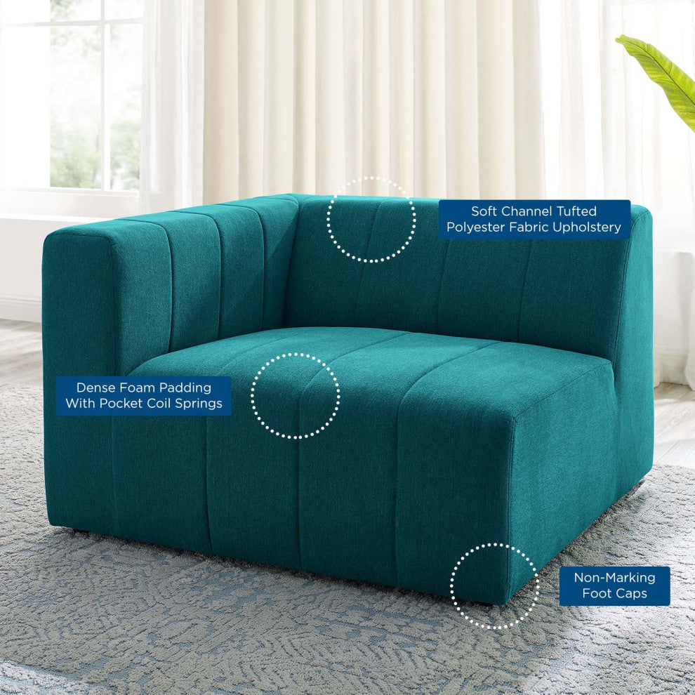 Bartlett Upholstered Fabric Left-Arm Chair Teal
