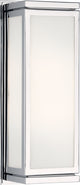 Bradley 2-Light Wall Mount Polished Chrome Clear White Glass