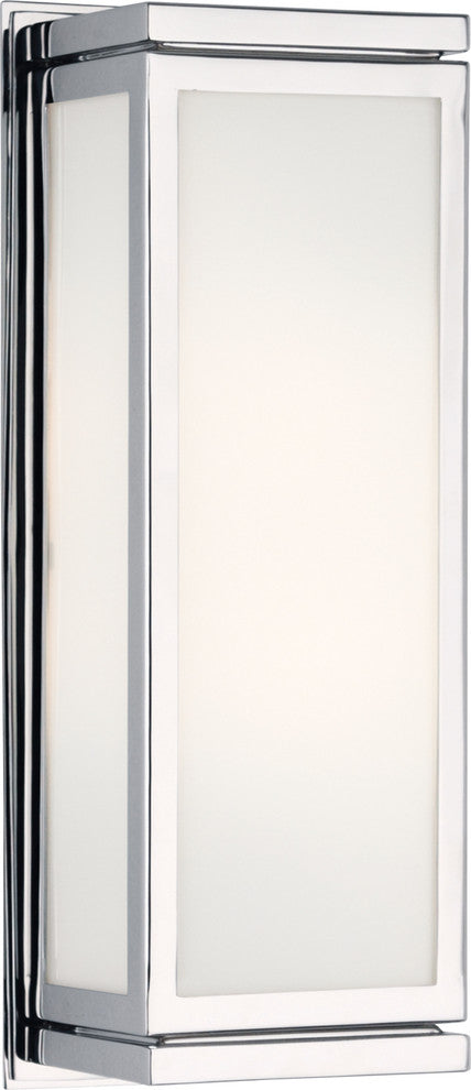 Bradley 2-Light Wall Mount Polished Chrome Clear White Glass