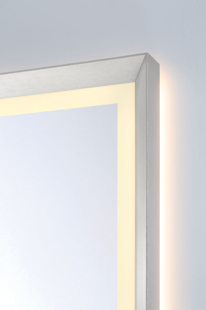 Artell Rectangular Mirror - 24" x 36", Brushed Silver