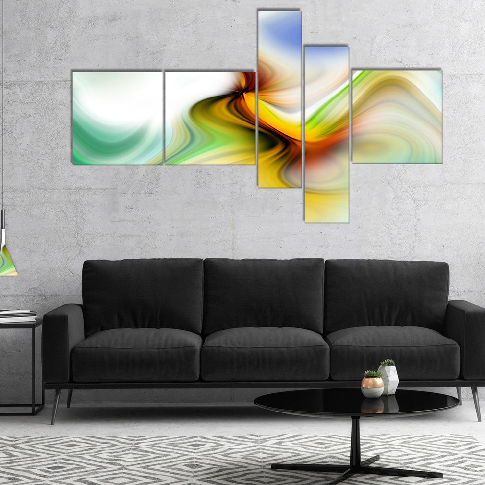 Rays of Speed Curved, Abstract Canvas art print, 60"x32", 5 panels