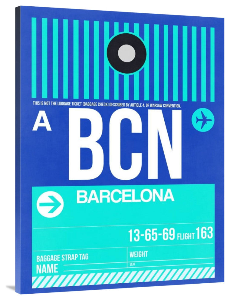 "BCN Barcelona Luggage Tag 2" Fine Art Print