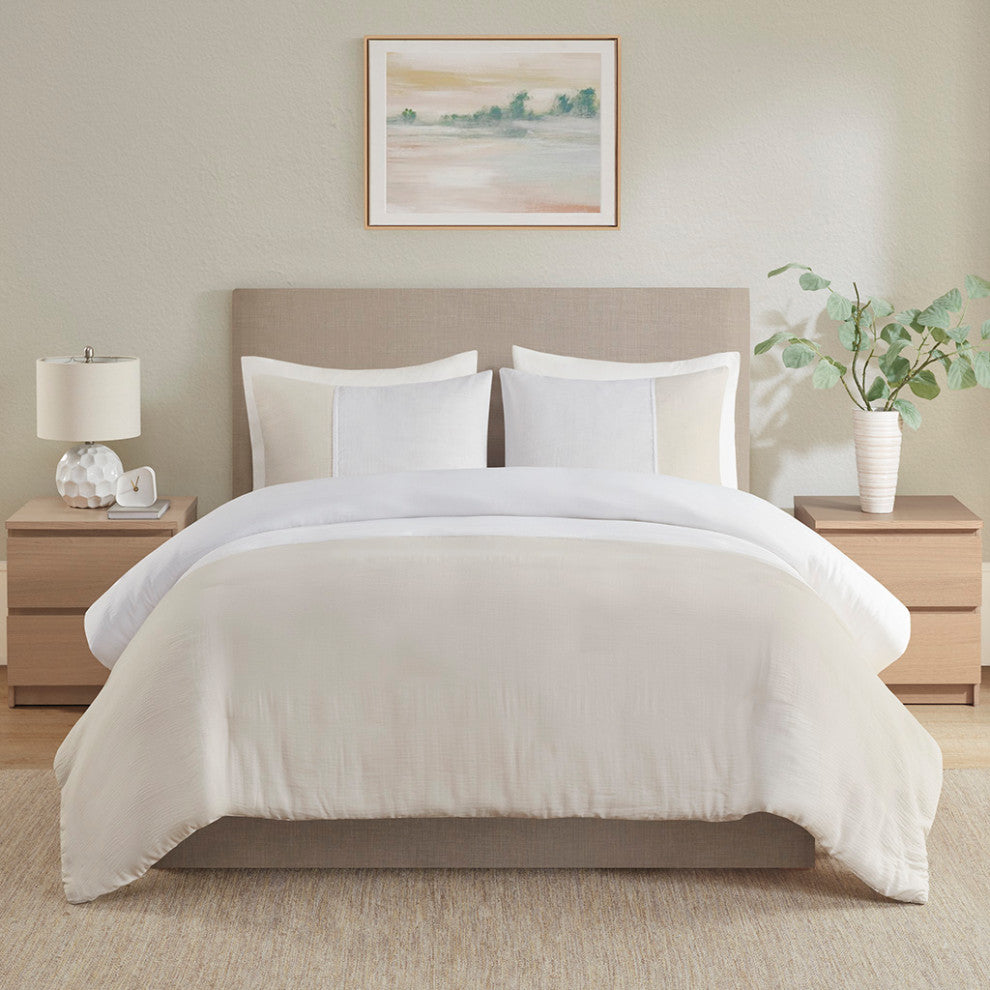 Beautyrest Miro 3 Piece Gauze Oversized Duvet Cover Set