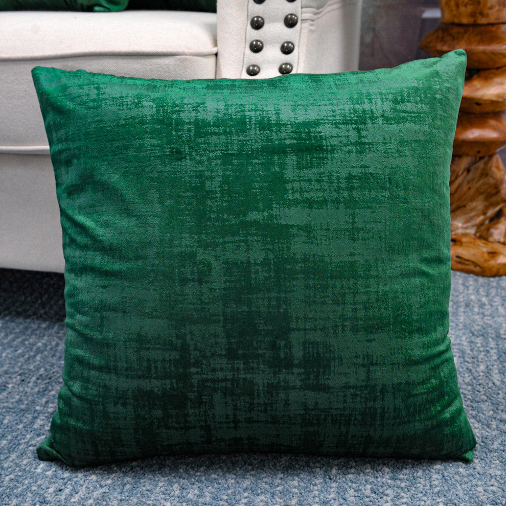 Serenta Textured Velvet Pillow Shell, Set of 4, Eden