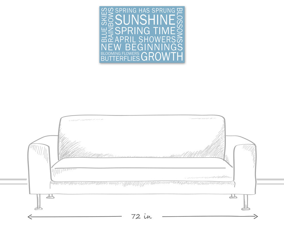 Blue Spring Sayings 30x20 Canvas Wall Art