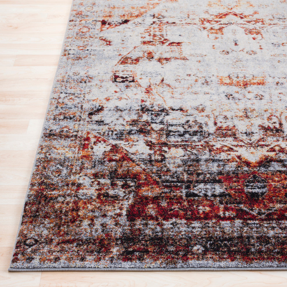 Surya Serapi SRP-1010 5'3"x7'3" Rug, Red/Ivory/Black/Orange/Gray/Yellow