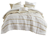 Madison Park Carolina 7 Piece Stripe Comforter and Quilt Set