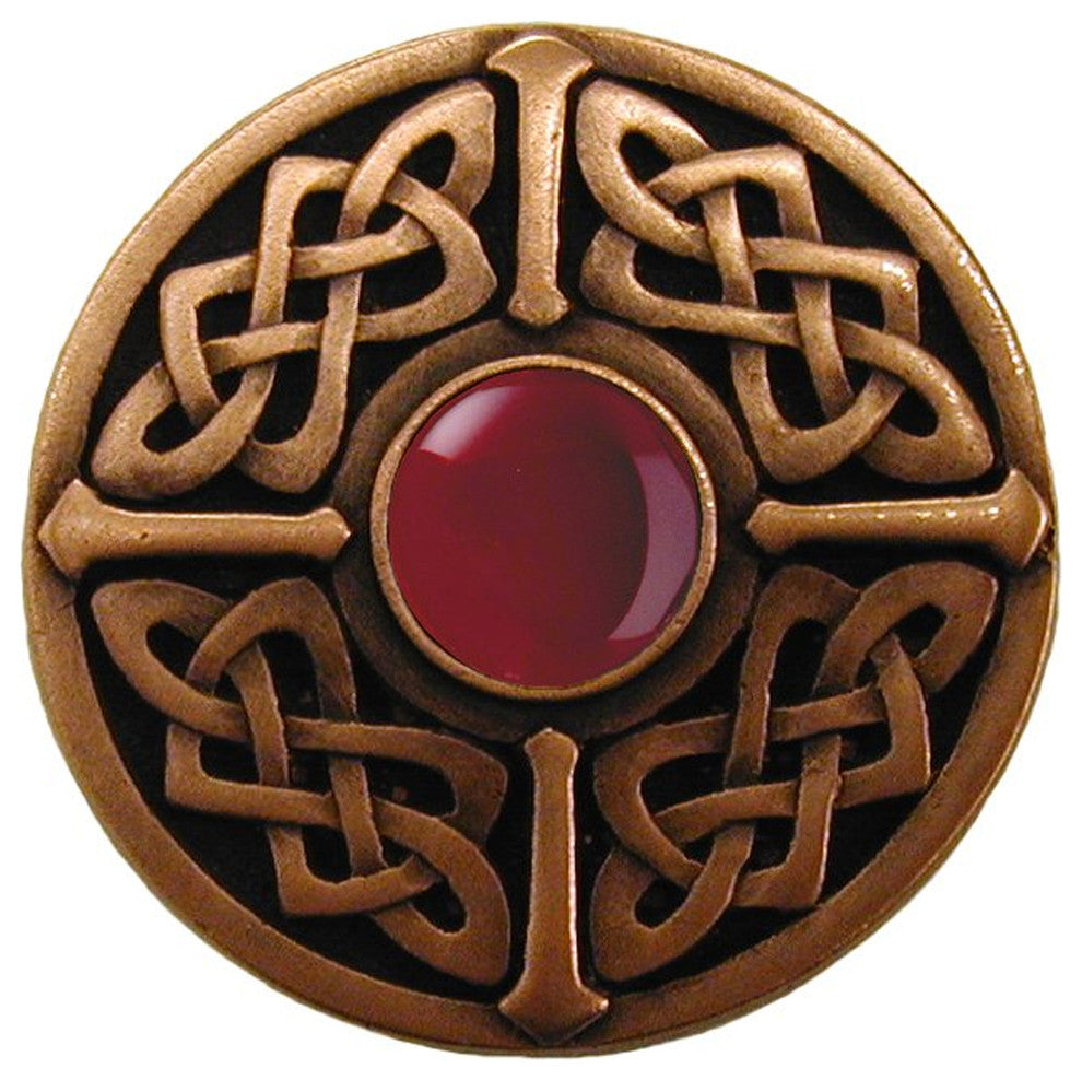 Celtic Jewel Knob Antique Brass, Blue Sodalite Natural Stone, Antique Copper, Re