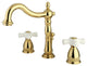 Kingston Brass Widespread Bathroom Faucet With Brass Pop-Up, Polished Brass
