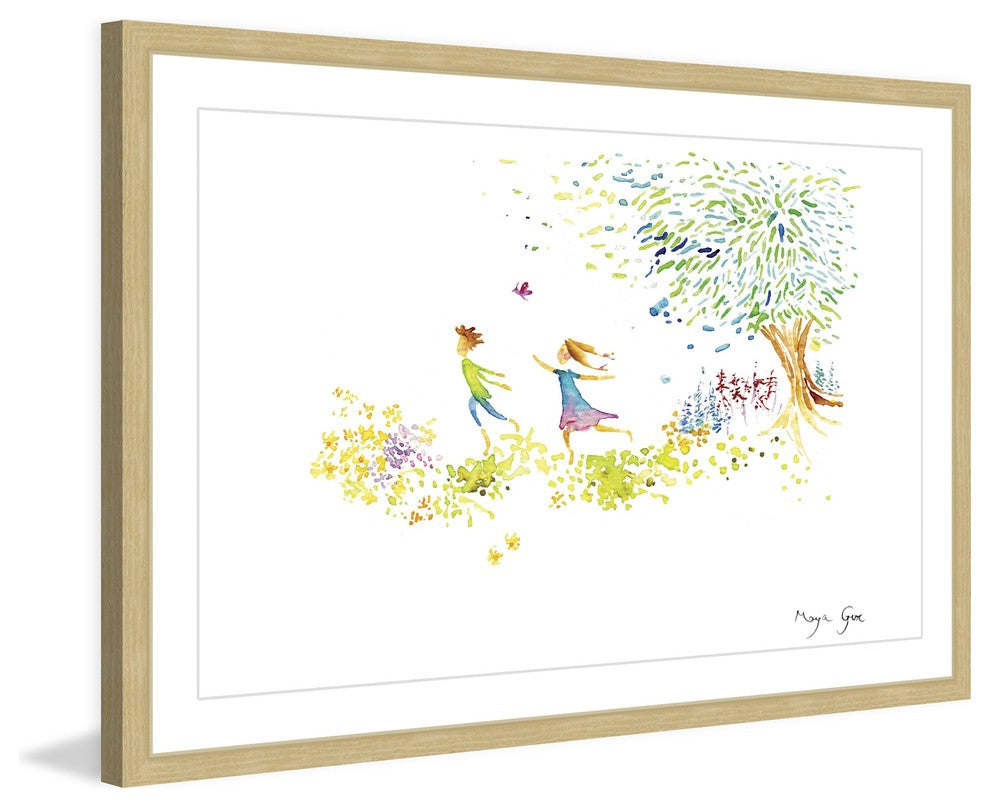 Marmont Hill, "Girl and Boy" by Maya Gur Framed Painting Print, 30x20