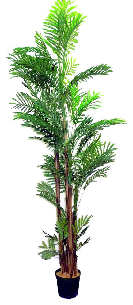 7 Feet Artificial Areca Palm Tree Plant In Plastic Pot, Green