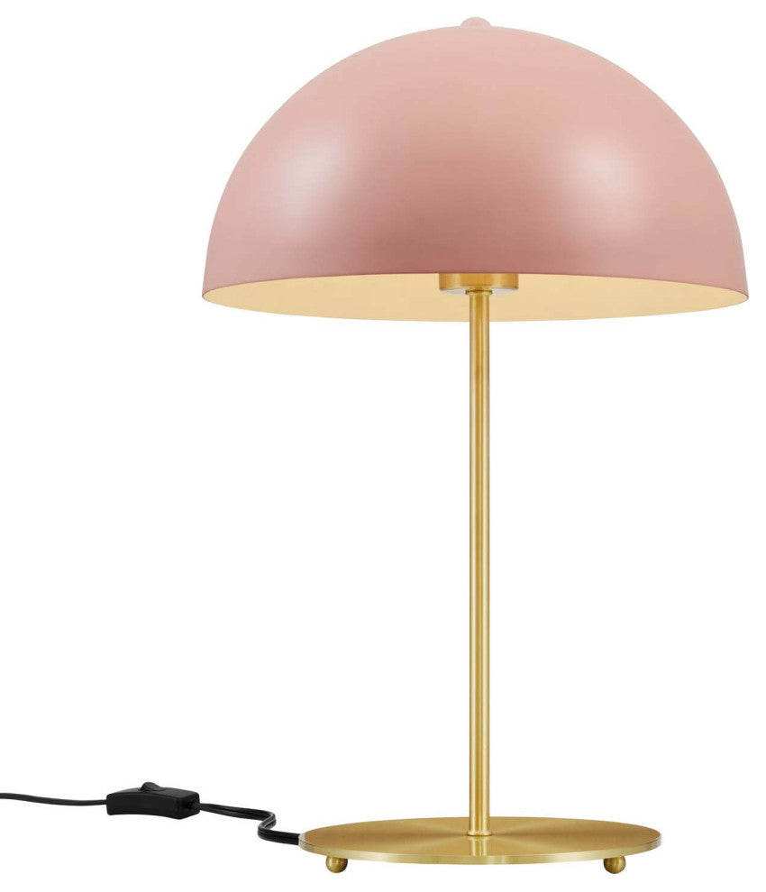 Table Lamp, Pink Gold, Metal, Modern, Mid Century Cafe Bistro Hospitality