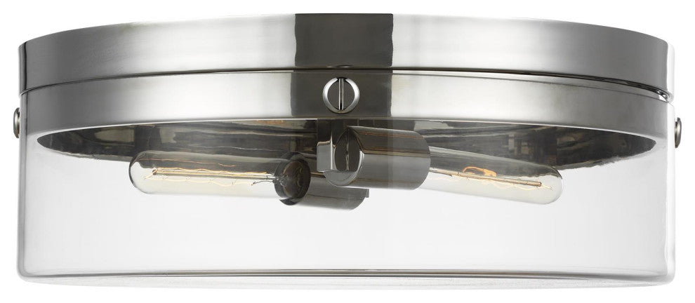 Garrett Large Flush Mount, Polished Nickel