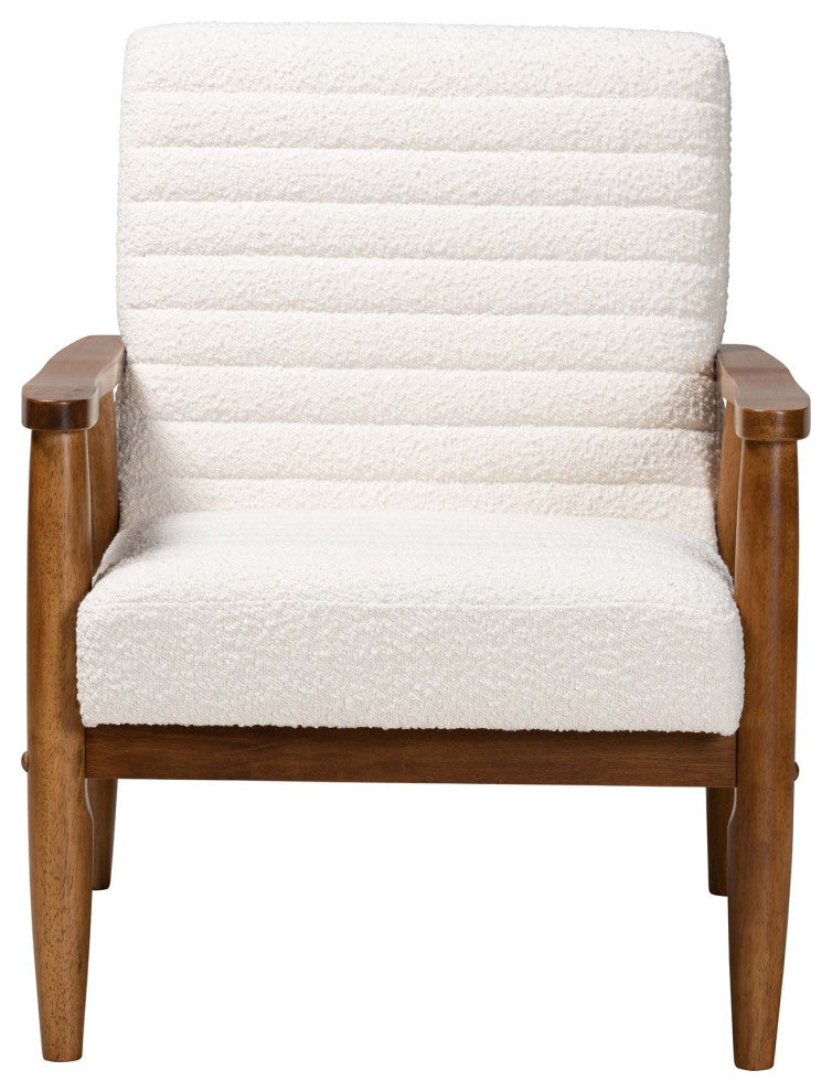 Basel Boucle and Walnut Armchair
