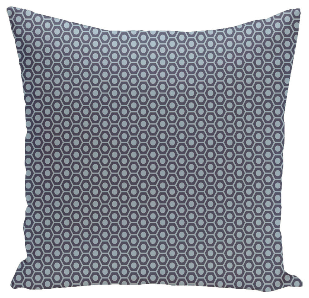 Geometric Decorative Pillow, Spring Navy Carolina, 16"x16"