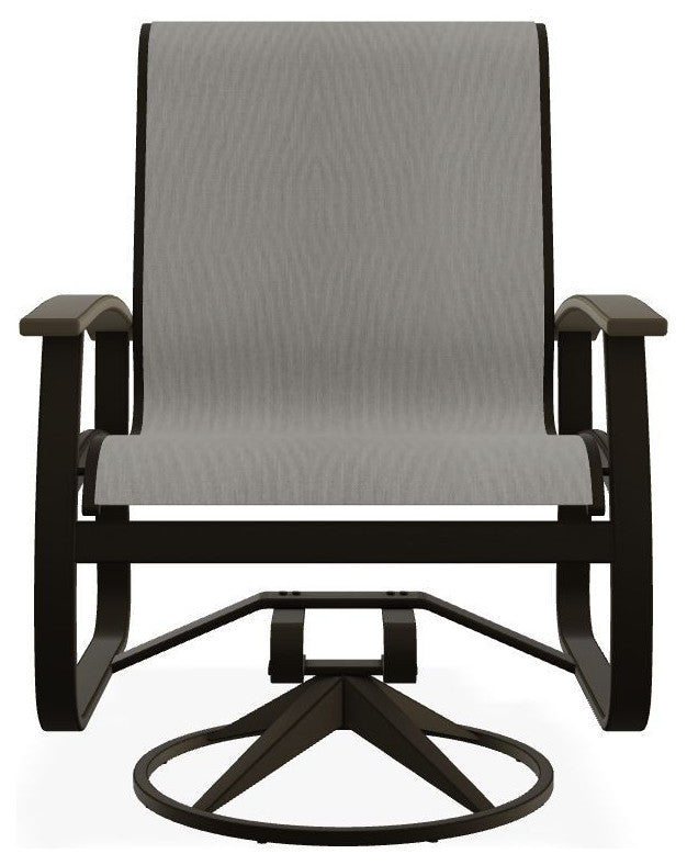 Belle Isle Sling Outdoor Swivel Rocker, Alloy/Beachwood