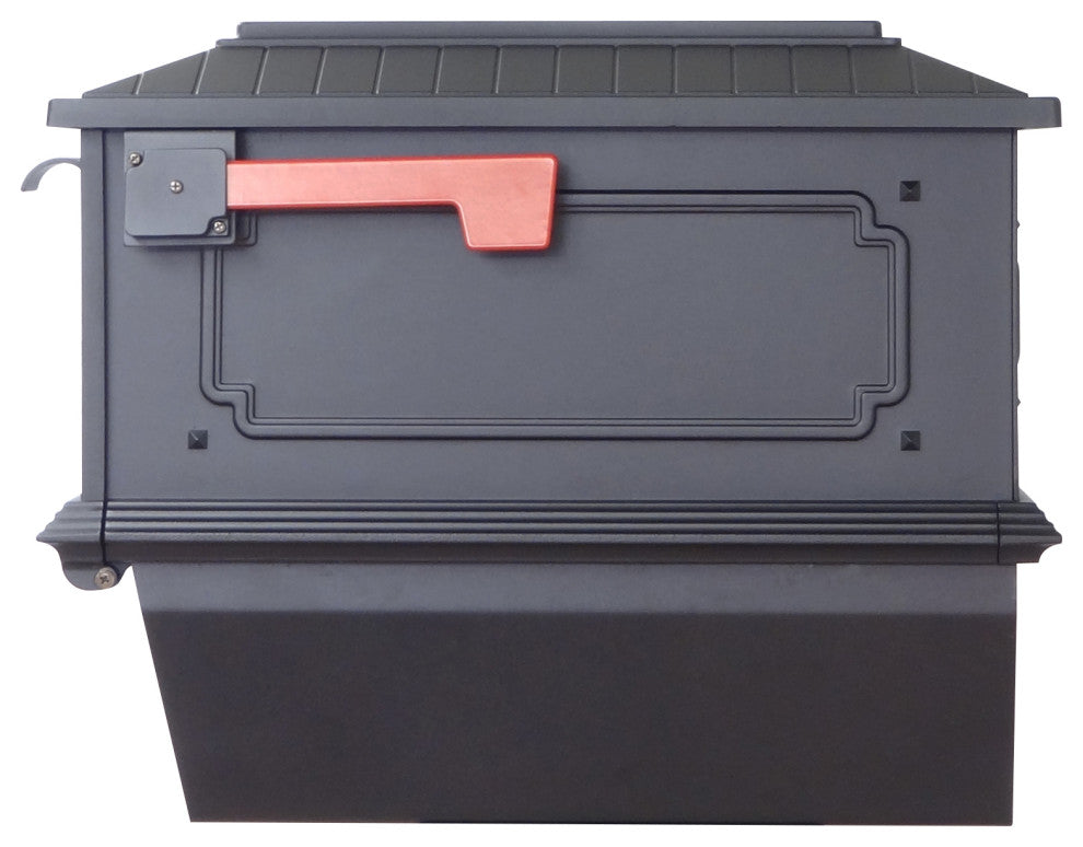 Kingston Curbside Mailbox with Paper Tube, Black